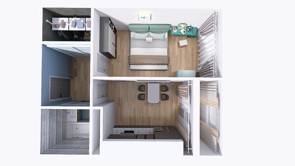 
   Продам 1-комнатную, 38.08 м², Юго-Западный, дом 17

. Фото 3.