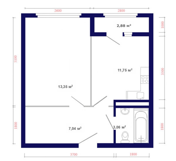 
   Продам 1-комнатную, 38.08 м², Юго-Западный, дом 17

. Фото 9.