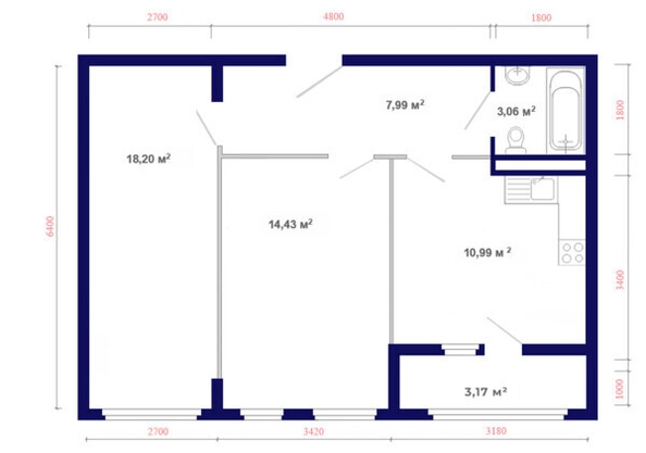
  Продается 2-комн. квартира, 57.77 м², ЖК Юго-Западный, дом 17
. Фото 7.