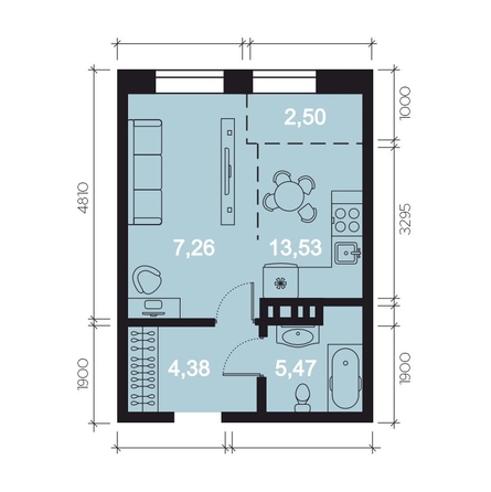 
  Продается 1-комн. квартира, 32.8 м², ЖК RIVERANG (РиверАнг)
. Фото 1.