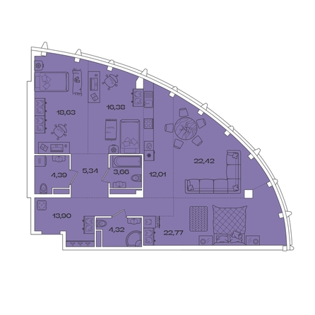 
  Продается 4-комн. квартира, 123.82 м², ЖК Звезды, дом 1
. Фото 1.