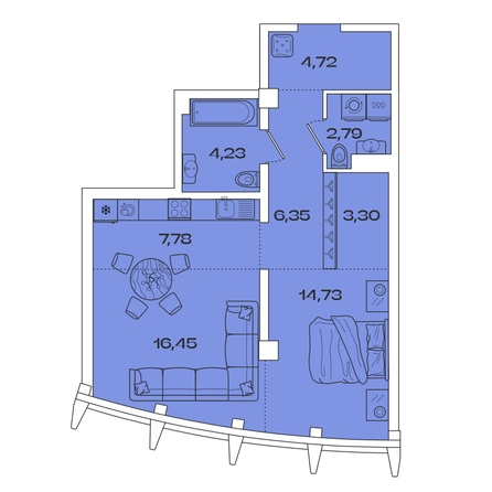 
  Продается 1-комн. квартира, 60.35 м², ЖК Звезды, дом 2
. Фото 1.