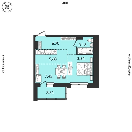 
  Продается 2-комн. квартира, 35.43 м², ЖК Источник, дом 3
. Фото 1.
