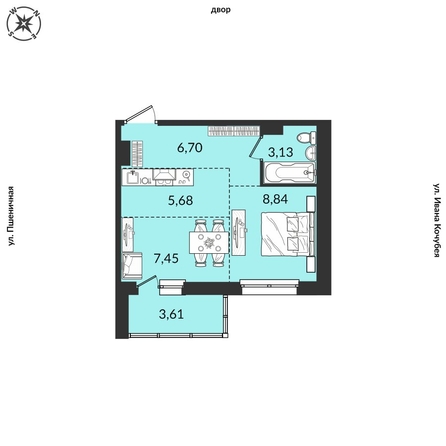 
  Продается 2-комн. квартира, 35.43 м², ЖК Источник, дом 3
. Фото 1.