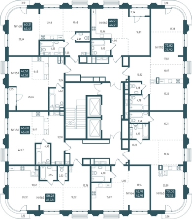 
  Продается 1-комн. квартира, 46.68 м², ЖК Бродский, 1-я очередь
. Фото 1.