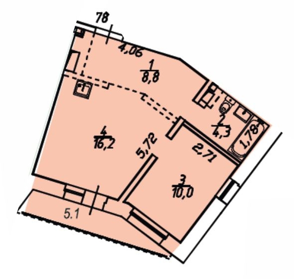 
  Продается 1-комн. квартира, 44.4 м², ЖК Квартал Стрижи, 2 очередь
. Фото 3.