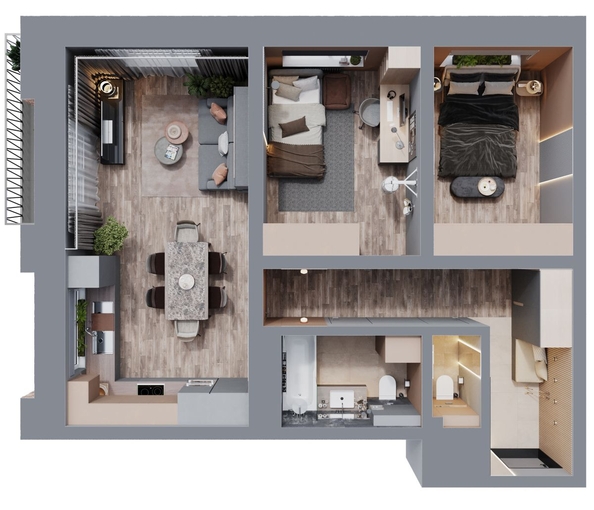 
  Продается 2-комн. квартира, 69.2 м², ЖК Квартал Стрижи, 2 очередь
. Фото 1.
