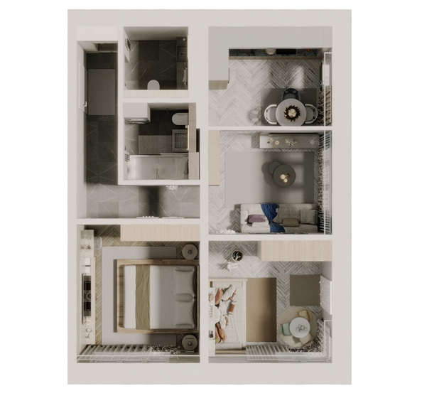 
  Продается 3-комн. квартира, 59.8 м², ЖК Квартал Стрижи, 3 очередь, дом 1
. Фото 1.