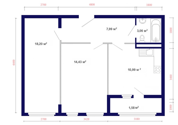 
  Продается 2-комн. квартира, 57.84 м², ЖК Юго-Западный, дом 17
. Фото 6.