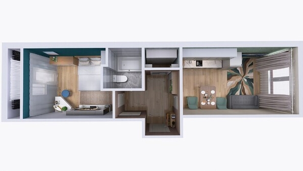 
  Продается 2-комн. квартира, 50.45 м², ЖК Юго-Западный, дом 17
. Фото 4.