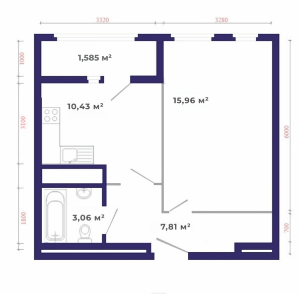 
  Продается 1-комн. квартира, 40.43 м², ЖК Юго-Западный, дом 17
. Фото 13.