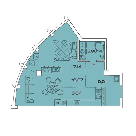 
  Продается 1-комн. квартира, 53.12 м², ЖК Звезды, дом 3
. Фото 1.