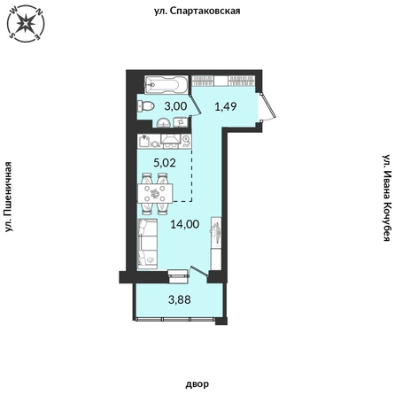 
  Продается 1-комн. квартира, 27.93 м², ЖК Источник, дом 5
. Фото 1.