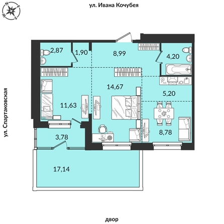 
  Продается 3-комн. квартира, 79.31 м², ЖК Источник, дом 2
. Фото 1.