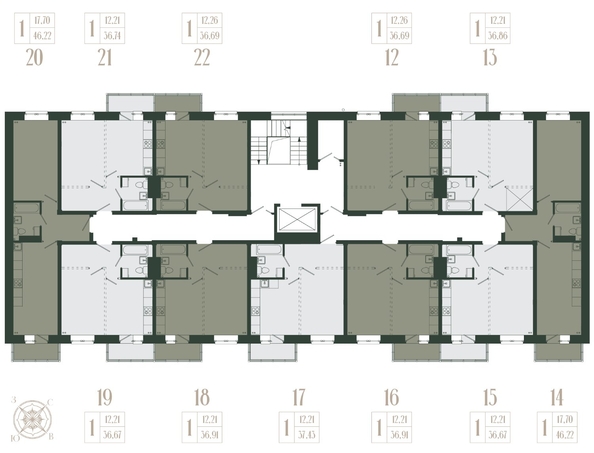 
  Продается 1-комн. квартира, 36.67 м², ЖК Новые кварталы, дом 1
. Фото 2.