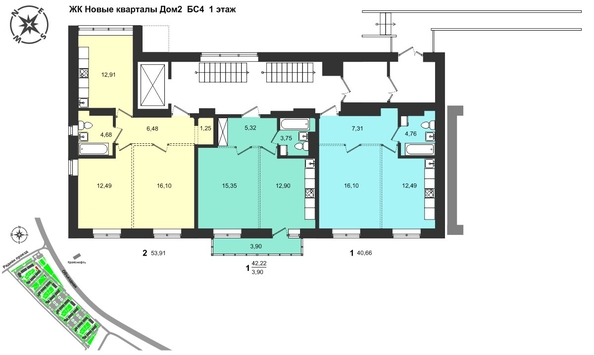 
  Продается 1-комн. квартира, 41.22 м², ЖК Новые кварталы, дом 2
. Фото 4.