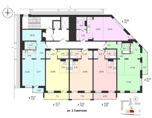 
  Продается 1-комн. квартира, 51.09 м², ЖК Суворов
. Фото 3.