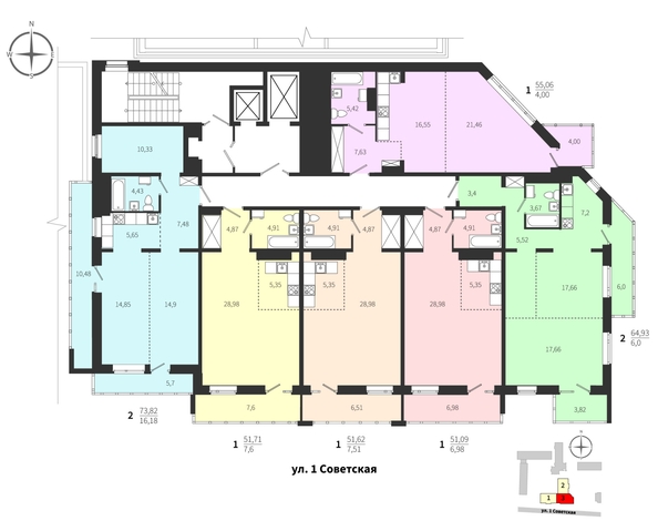 
  Продается 1-комн. квартира, 51.09 м², ЖК Суворов
. Фото 11.