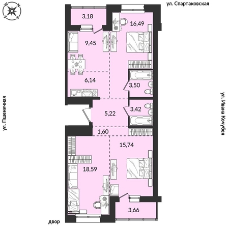
  Продается 3-комн. квартира, 87.99 м², ЖК Источник, дом 5
. Фото 1.