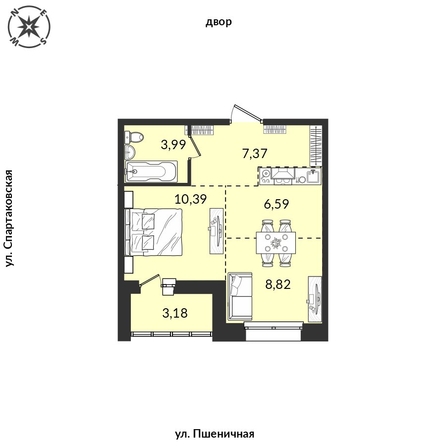 
  Продается 1-комн. квартира, 40.21 м², ЖК Источник, дом 6
. Фото 1.