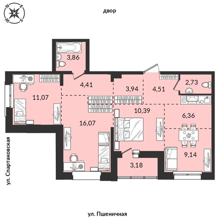 
  Продается 3-комн. квартира, 75.57 м², ЖК Источник, дом 6
. Фото 1.