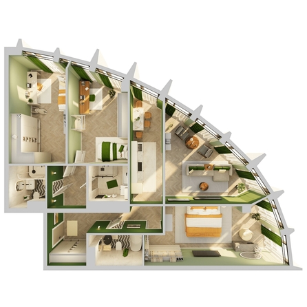 
  Продается 4-комн. квартира, 119.08 м², ЖК Звезды, дом 1
. Фото 2.