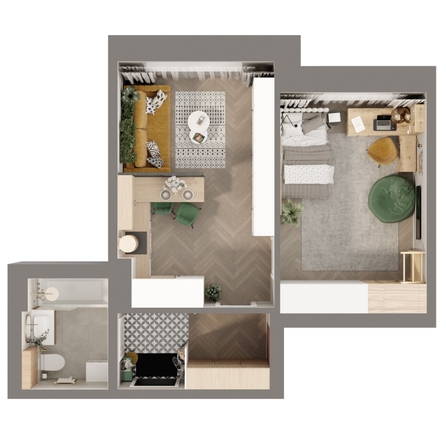 
  Продается 2-комн. квартира, 42 м², ЖК Стрижи Сити, блок-секции 8,9
. Фото 1.
