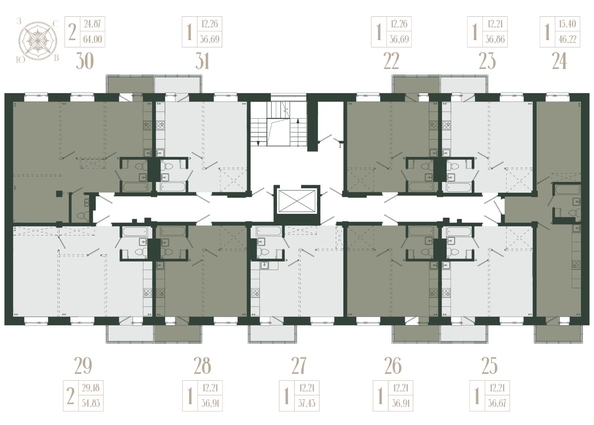 
  Продается 1-комн. квартира, 36.86 м², ЖК Новые кварталы, дом 2
. Фото 1.