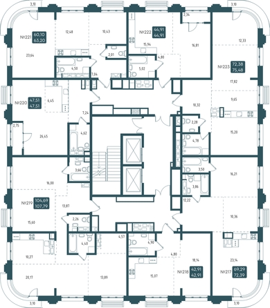 
  Продается 1-комн. квартира, 42.91 м², ЖК Бродский, 1-я очередь
. Фото 1.