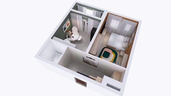 
  Продается 1-комн. квартира, 44.23 м², ЖК Юго-Западный, дом 17
. Фото 2.