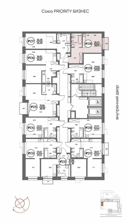 
  Продается студия 28.01 м², в ЖК СОЮЗ ПРИОРИТИ МАХ, д. 4. Фото 2.