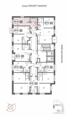 
  Продается студия 26.28 м², в ЖК СОЮЗ ПРИОРИТИ МАХ, д. 4. Фото 2.