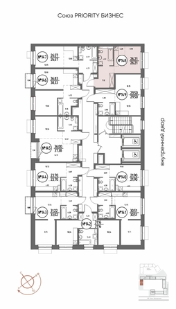 
  Продается студия 26.21 м², в ЖК СОЮЗ ПРИОРИТИ МАХ, д. 4. Фото 14.