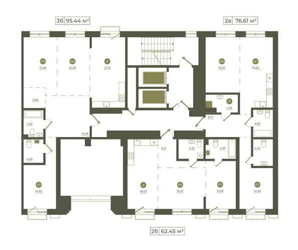 
  Продается 2-комн. квартира, 76.61 м², ЖК Верба
. Фото 1.
