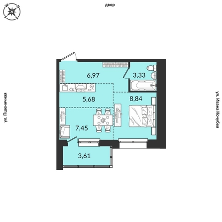 
  Продается 2-комн. квартира, 35.88 м², ЖК Источник, дом 3
. Фото 1.
