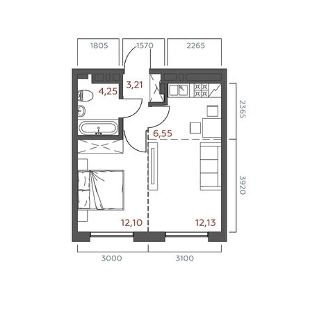 
  Продается 1-комн. квартира 37.75 м², в ЖК Салют. Фото 1.