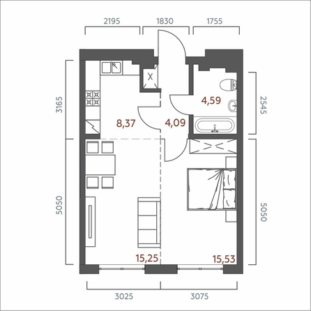 
  Продается 1-комн. квартира 48.18 м², в ЖК Салют. Фото 1.