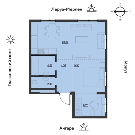 
  Продается 3-комн. квартира 51.5 м², в ЖК Затон, блок-секция 2. Фото 1.