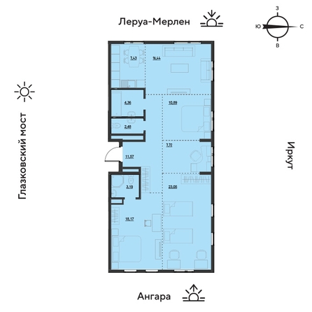 
  Продается 4-комн. квартира 105.8 м², в ЖК Затон, блок-секция 2. Фото 1.