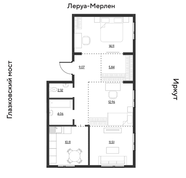 
  Продается 3-комн. квартира 69.97 м², в ЖК Затон, блок-секция 3. Фото 1.