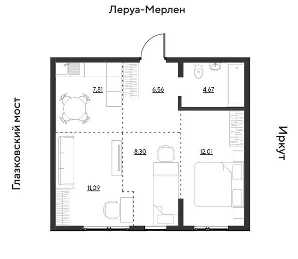 
  Продается 3-комн. квартира 50.42 м², в ЖК Затон, блок-секция 3. Фото 1.