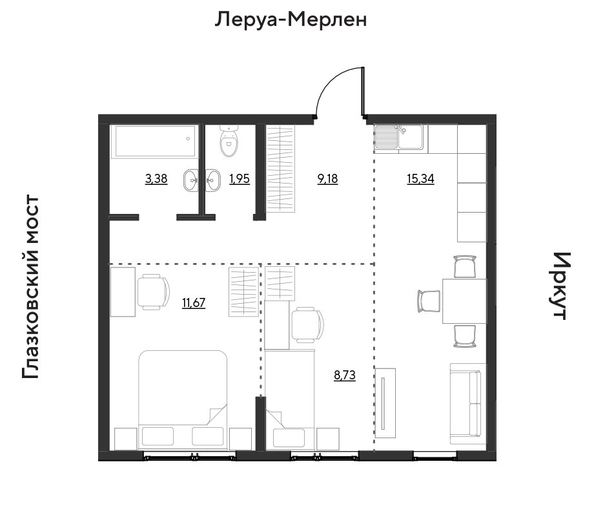
  Продается 2-комн. квартира 50.25 м², в ЖК Затон, блок-секция 3. Фото 1.