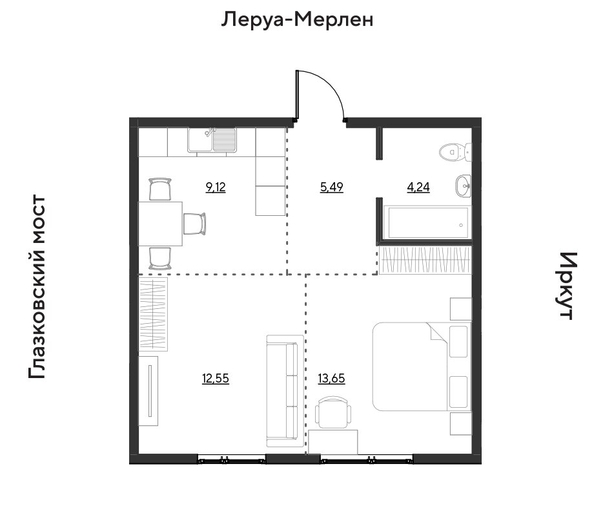 
  Продается 2-комн. квартира 45.05 м², в ЖК Затон, блок-секция 3. Фото 1.