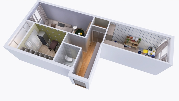 
  Продается 2-комн. квартира 70 м², в ЖК Юго-Западный, дом 17. Фото 2.