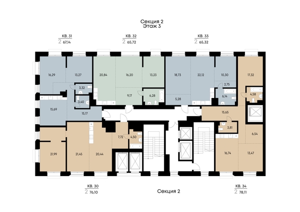 
  Продается 2-комн. квартира 76.1 м², в ЖК ВЕКТОР премиум-квартал, дом 1. Фото 3.