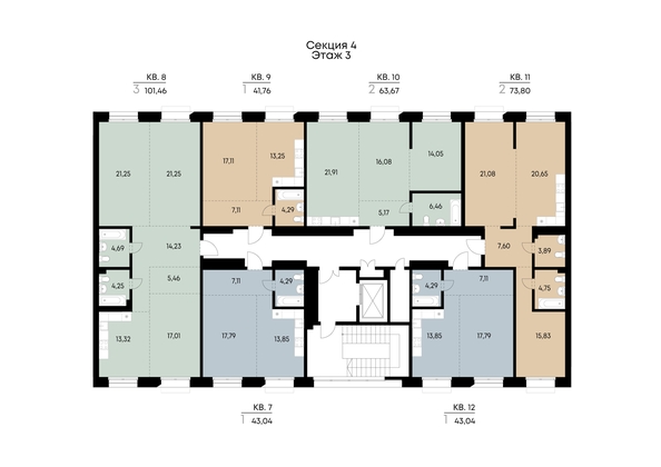 
  Продается 3-комн. квартира 101.46 м², в ЖК ВЕКТОР премиум-квартал, дом 2. Фото 4.