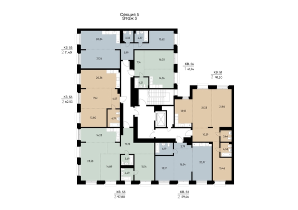 
  Продается 2-комн. квартира 71.4 м², в ЖК ВЕКТОР премиум-квартал, дом 2. Фото 3.