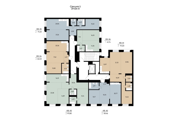 
  Продается 2-комн. квартира 62.53 м², в ЖК ВЕКТОР премиум-квартал, дом 2. Фото 3.