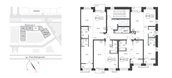
  Продается 2-комн. квартира 60.63 м², в ЖК СОЮЗ Приорити, дом 4. Фото 1.