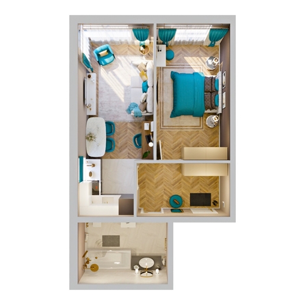 
  Продается 2-комн. квартира 49 м², в ЖК Клубный дом РиверАнг. Фото 2.